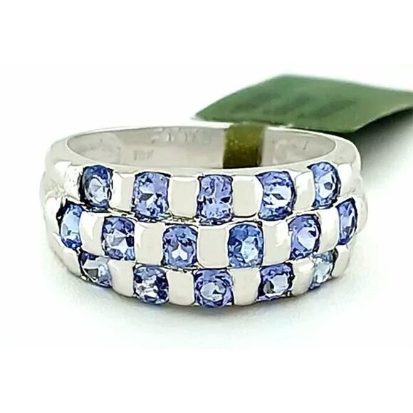 Genuine 1.63 Cts Tanzanite Ring 10k White Gold